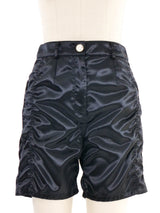 2021 Chanel Ruched Satin Shorts Bottom arcadeshops.com