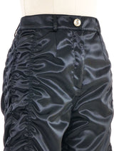 2021 Chanel Ruched Satin Shorts Bottom arcadeshops.com
