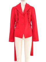 2005 Issey Miyake Fete Crimson Woven Chiffon Blazer Jacket arcadeshops.com