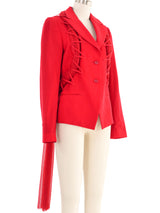 2005 Issey Miyake Fete Crimson Woven Chiffon Blazer Jacket arcadeshops.com