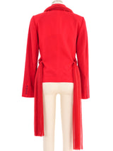 2005 Issey Miyake Fete Crimson Woven Chiffon Blazer Jacket arcadeshops.com