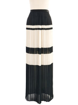 Veronique Branquinho Black and White Pleated Chiffon Skirt Bottom arcadeshops.com