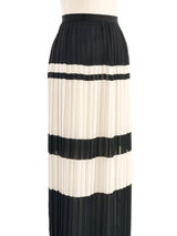 Veronique Branquinho Black and White Pleated Chiffon Skirt Bottom arcadeshops.com
