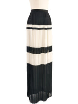 Veronique Branquinho Black and White Pleated Chiffon Skirt Bottom arcadeshops.com