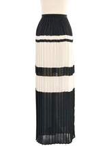 Veronique Branquinho Black and White Pleated Chiffon Skirt Bottom arcadeshops.com