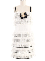 1980s Chanel Striped Ribbon Camellia Dress Dress arcadeshops.com