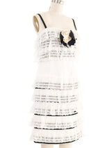 1980s Chanel Striped Ribbon Camellia Dress Dress arcadeshops.com