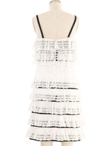 1980s Chanel Striped Ribbon Camellia Dress Dress arcadeshops.com