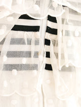 1980s Chanel Striped Ribbon Camellia Dress Dress arcadeshops.com