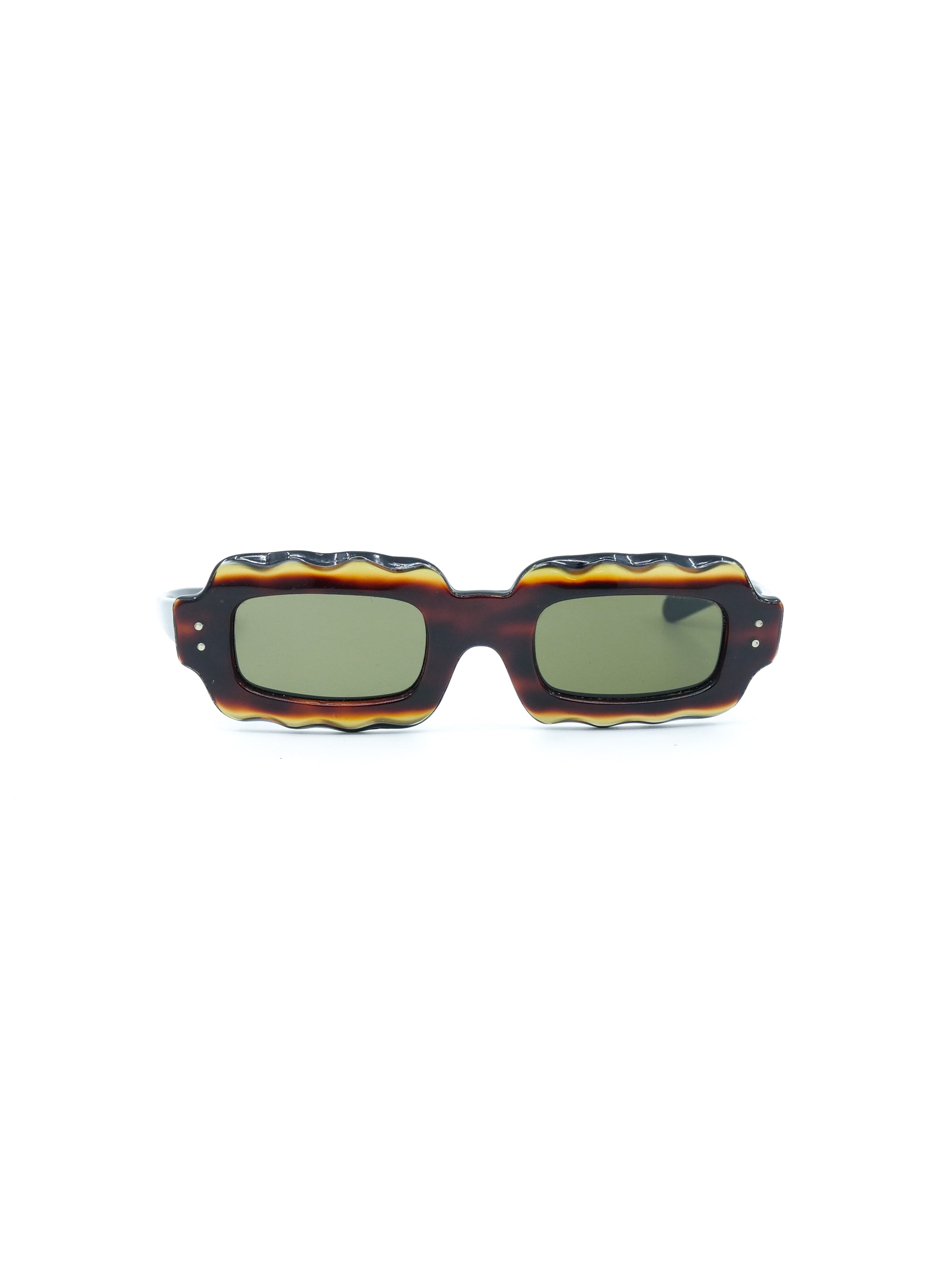 1960s Wavy Frame Rectangular Sunglasses
