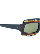 1960s Wavy Frame Rectangular Sunglasses Accessory arcadeshops.com