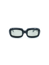 Mod Black Rectangular Bubble Frame Sunglasses Accessory arcadeshops.com