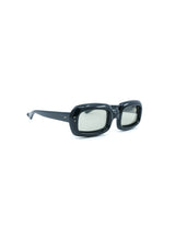 Mod Black Rectangular Bubble Frame Sunglasses Accessory arcadeshops.com