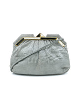 Judith Leiber Gray Lizard Art Deco Convertible Clutch Accessory arcadeshops.com