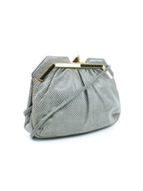 Judith Leiber Gray Lizard Art Deco Convertible Clutch Accessory arcadeshops.com