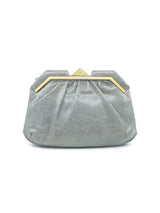 Judith Leiber Gray Lizard Art Deco Convertible Clutch Accessory arcadeshops.com