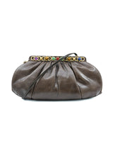 Judith Leiber Brown Lizard Convertible Clutch Accessory arcadeshops.com