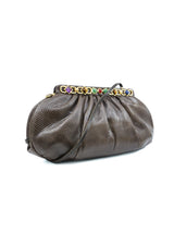 Judith Leiber Brown Lizard Convertible Clutch Accessory arcadeshops.com