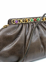 Judith Leiber Brown Lizard Convertible Clutch Accessory arcadeshops.com