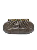 Judith Leiber Brown Lizard Convertible Clutch Accessory arcadeshops.com