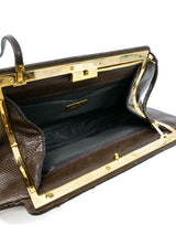 Judith Leiber Brown Lizard Convertible Clutch Accessory arcadeshops.com
