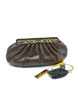 Judith Leiber Brown Lizard Convertible Clutch Accessory arcadeshops.com