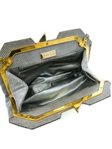 Judith Leiber Brown Lizard Convertible Clutch Accessory arcadeshops.com