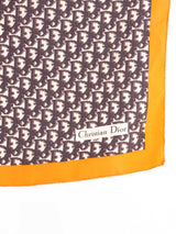 Christian Dior Orange Trimmed Oblique Logo Printed Scarf Accessory arcadeshops.com