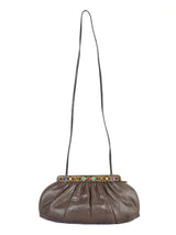 Judith Leiber Brown Lizard Convertible Clutch Accessory arcadeshops.com