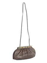 Judith Leiber Brown Lizard Convertible Clutch Accessory arcadeshops.com