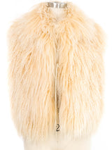 Ivory Mongolian Lamb Fur Vest Jacket arcadeshops.com