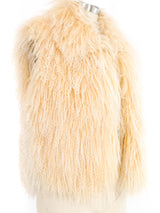 Ivory Mongolian Lamb Fur Vest Jacket arcadeshops.com