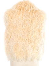 Ivory Mongolian Lamb Fur Vest Jacket arcadeshops.com