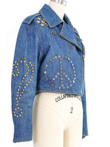 1990s Moschino Studded Denim Motorcycle Jacket Jacket arcadeshops.com