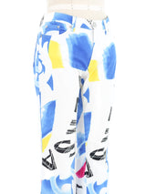 Versace Brush Stroke Jeans Bottom arcadeshops.com