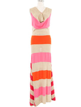 Moschino Metallic Stripe Maxi Dress Dress arcadeshops.com