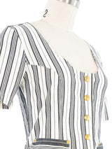 Moschino Striped Button Top Top arcadeshops.com
