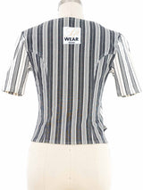 Moschino Striped Button Top Top arcadeshops.com
