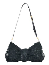 Valentino Black Lace Bow Bag Accessory arcadeshops.com