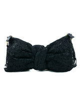 Valentino Black Lace Bow Bag Accessory arcadeshops.com