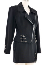 John Murrough Safety Pin Embellished Skirt Ensemble Suit arcadeshops.com