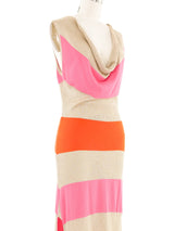 Moschino Metallic Stripe Maxi Dress Dress arcadeshops.com