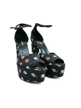 Saint Laurent Floral Satin Jodie Platform Heels, 39 Accessory arcadeshops.com