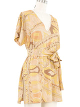 Emilio Pucci Metallic Printed Tunic Top arcadeshops.com