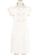2007 Chanel Lace Up Ivory Tweed Dress Dress arcadeshops.com