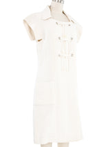 2007 Chanel Lace Up Ivory Tweed Dress Dress arcadeshops.com