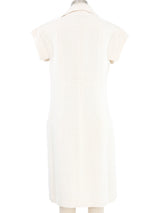 2007 Chanel Lace Up Ivory Tweed Dress Dress arcadeshops.com