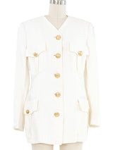 Gianni Versace White Linen Jacket Jacket arcadeshops.com