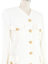 Gianni Versace White Linen Jacket Jacket arcadeshops.com