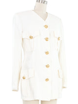 Gianni Versace White Linen Jacket Jacket arcadeshops.com